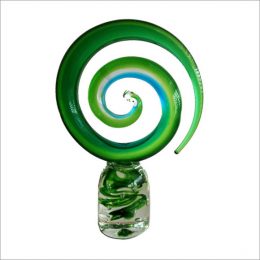 Hand blown glass koru
