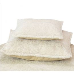 Curly Cushion NZ wool & leather